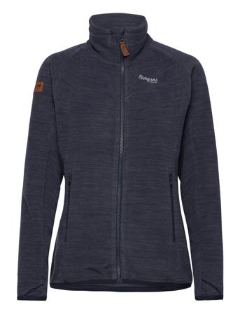 Hareid Fleece W Jacket Nohood Sweatshirts & Hoodies Fleeces & Midlayers Blå Bergans
