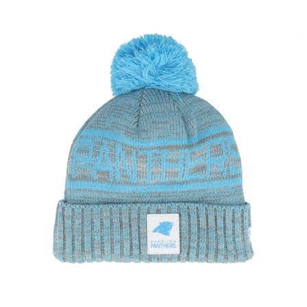New Era - NFL Sininen pom Beanie - Carolina Panthers NFL 25 Sideline Cold Weather Sport Knit Carp Blue/Grey Pom @ Hatstore