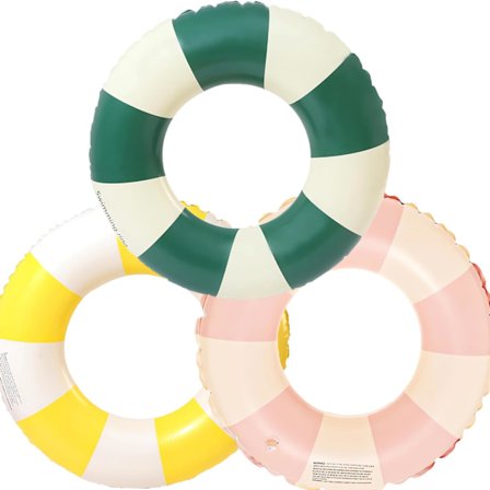 Oppblåsbar badering for voksne, badering basseng flyteleke, retrostripet oppblåsbar flyteleke, for strandferier og bassengfester