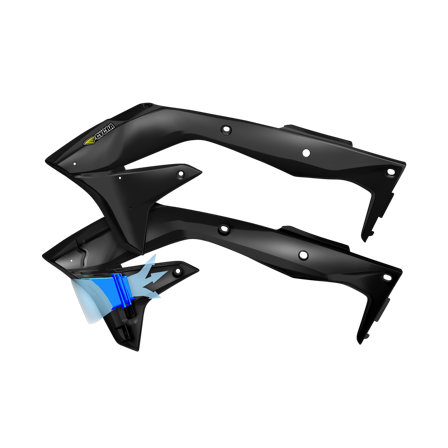 Radiatorkappen Cycra Powerflow Zwart - Kawasaki KX 450F 2016-2018