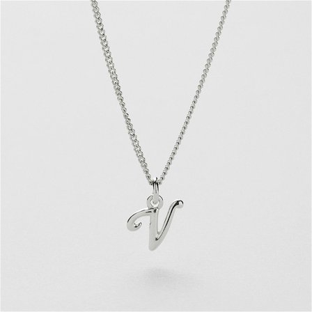 V Vintage Letter Necklace
