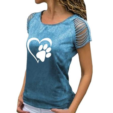 Kortärmad T-shirt Dam Med Rund Hals