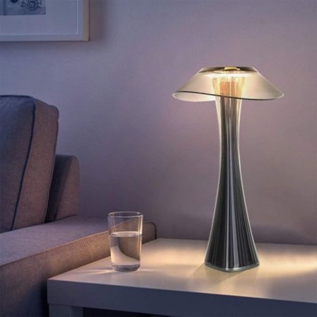 Designer bordslampa uppladdningsbar touch LED bordslampa - dimbar titan USB natt