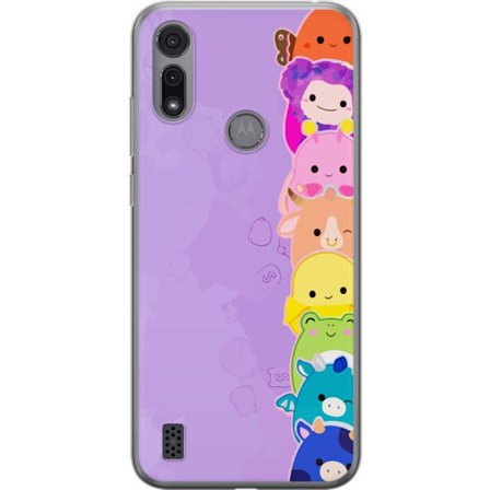 Kompatibelt Mobildeksel til Motorola Moto E6i Mørk silhuett av Jesus med tornekroner mot svart bakgrunn med sterk kontrast og hvit typografi