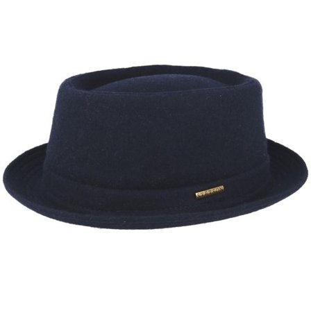 Stetson - Blå porkpie Hatt - Wool Navy Pork Pie @ Hatstore