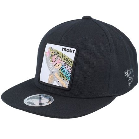 Skillfish - Svart snapback Keps - Kids Trout Pro Fishing Black Snapback @ Hatstore
