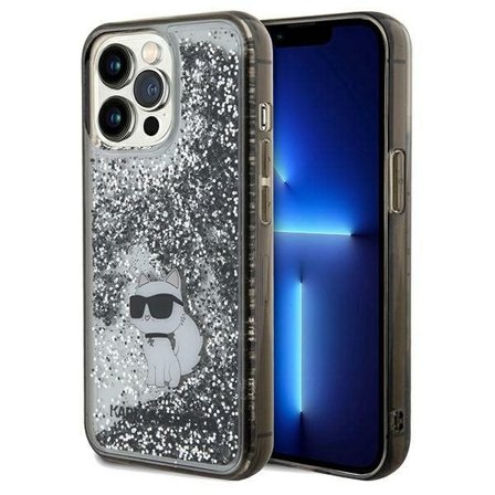 Karl Lagerfeld Liquid Glitter Choupette-etui til iPhone 13 Pro / 13 - gennemsigtig
