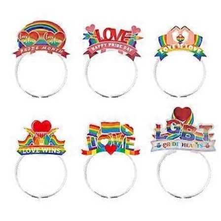 6 stk. Hårpynt Pride Month Hovedbeklædning til LGBT Regnbueflag til Markedsboder Love Wins Hårbånd Pride Month Hovedbeklædning blandede farver