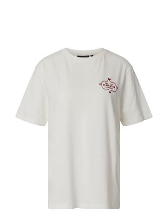 Kayla Boyfriend Tee Tops T-shirts & Tops Short-sleeved White Lexington Clothing