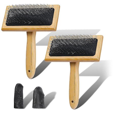 2 stk. ullkarder i tre, for ull, fibre, , , ullkardebørste i tre for ullfilting spinning-hy LGL