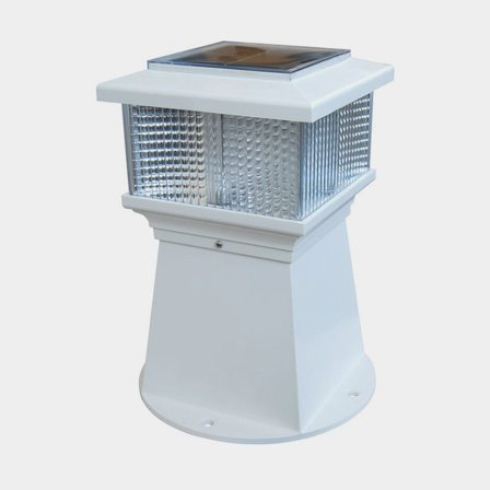 Lampe de ponton Dock Edge Piling Lite, LED avec charge solaire, blanc
