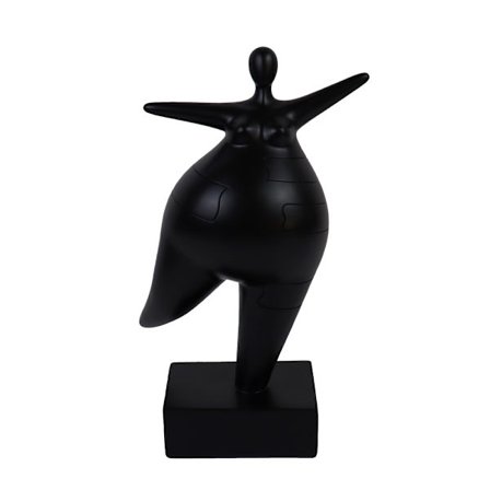 Sort polyresin dekorationsfigur, 16x10x27 cm