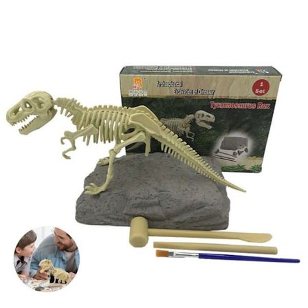 Dinosaur legetøj 19,5 × 14,2 × 4,2 cm Fossiludgravning legetøj med dinosaur skelet, der inkluderer et 3D puslespil til samling