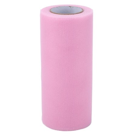 Tyllrull 91 meter Farget Dekorativt Mesh Håndverk for DIY Dukke Klær Bryllupsdekorasjon Rosa