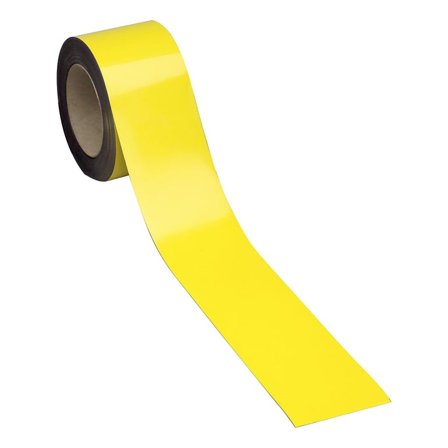 Magnetic easy wipe racking strip, 70 mm x 10 m, yellow