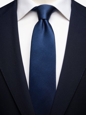John Henric Men's Dunkelblaue Strukturkrawatte Size 7,5