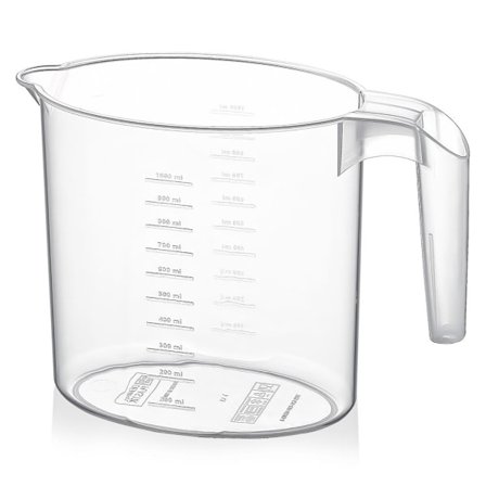 Plastkande med målebæger 1 l