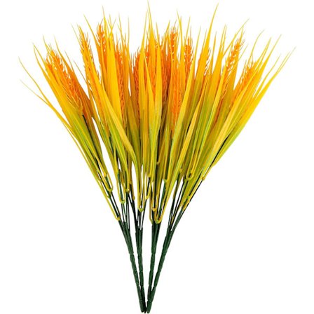 4 pakke kunstige hvedegræs planter, grønt buskads, hængende buske