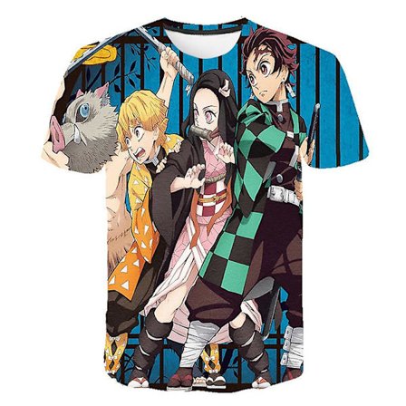Anime Demon Slayer Kimetsu No Yaiba T-paita Cosplay Kesä Lyhythihainen Lastenvaatteet Piirretty Ghost Blade Graafinen T-paita