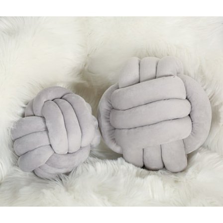 Håndvævet krystalfløjl trestrengs rebkuglepude boligindretning plys pude sofa bil kontor dekoration Lysegrå 20cm-yux Lysegrå 20cm