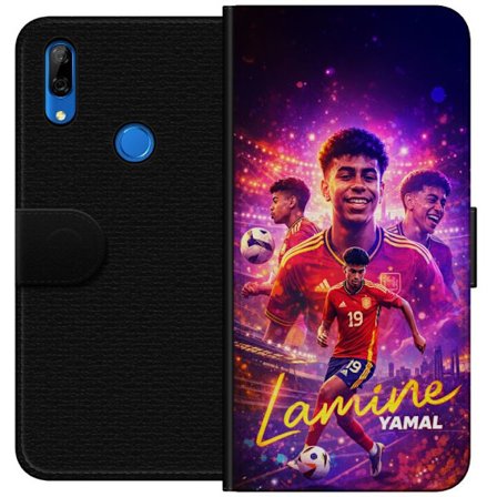 Kompatibel Tegnebogsetui til Huawei Huawei P Smart Z Lamine Yamal fodboldplakat i spansk landsholdstrøje med dynamisk handling, farverig sportsillust