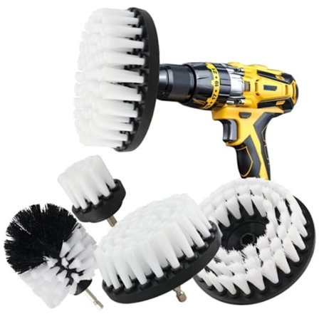 Borebørste Rengøring Elektriske Skrubbebørster til Rengøring af Badeværelse Bil Tæppe Gulv Toilet Køkken Keramisk Overflade (Hvid, 5 stk.)