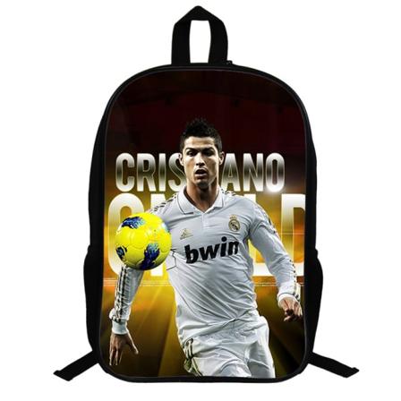 Ronaldo mønster ryggsekk student skolesekk ett lag veske Y