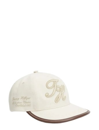 Tommy Hilfiger Th Script Elevated 5 Panel Cap - Cream - ONE SIZE