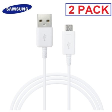 2-pak Original Samsung Micro USB-kabel Hvit Hvit