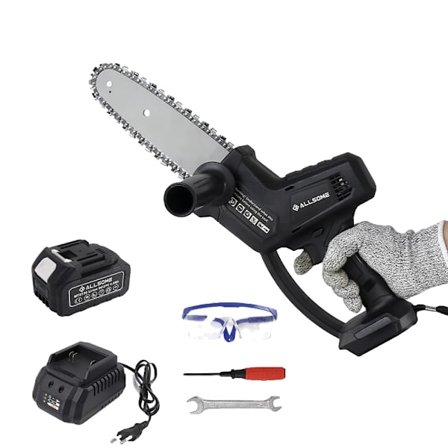 Mini trådlös kedjesåg, batteridriven, lättviktsdesign,Med ett batteri