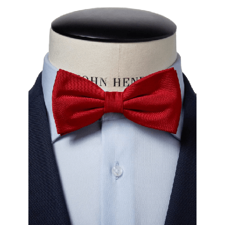 John Henric Silk Woven Rib Plain Pre Tied Bow Tie Accessoarer Herr Röd ONESIZE