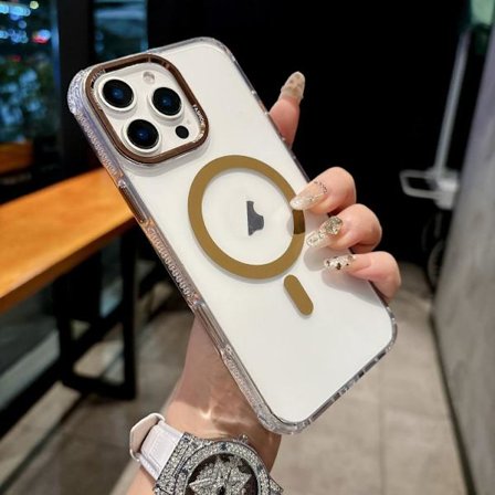 iPhone 16 Pro Skal Färgade Diamanter - PC Hybrid TPU MagSafe Magnetisk Telefonfodral