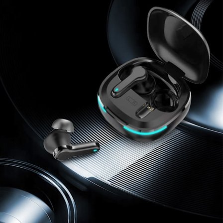 Brusreducerande trådlösa Bluetooth-hörlurar i örat BT5.3 Gaming Streaming Light Headset(Svart)