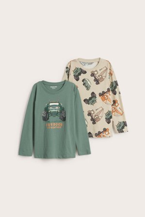 Kappahl | Långärmad t-shirt 2-pack | Mörkgrön