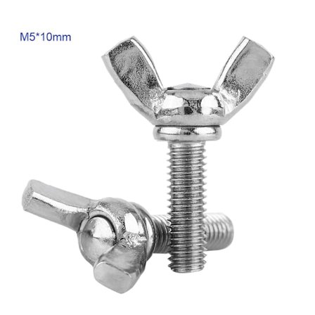 5 stk. Pose 304 Rustfritt Stål Vingmutter Skruer Bolter Maskinbeslag (M5 * 10mm)