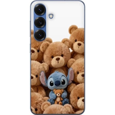 Kompatibel Mobilcover til Samsung Samsung Galaxy S25+ Sød og sikker illustration med Stitch omgivet af bamser, der skaber en varm og legende følelse