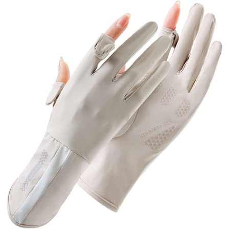 UV-beskyttende handsker, kørehandsker, fuldfinger UV-handsker, solhandsker, tynde handsker, UV-lyshandsker, damecykelhandsker, beige