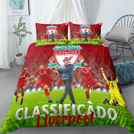 Sengesett med dyne og putevar, 3 deler, fotballstjerne, supermyk dynetrekk