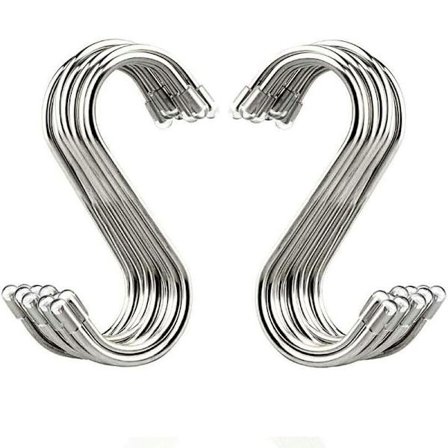 20 kpl 3,1 tuuman S-koukkuja ruostumattomasta teräksestä, metalliset ripustimet keittiöön, työpajaan, kylpyhuoneeseen, puutarhaan
