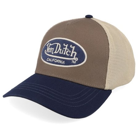 Von Dutch - Bruin trucker Cap - Oval Terry Patch Beige/Brown/Black Trucker @ Hatstore
