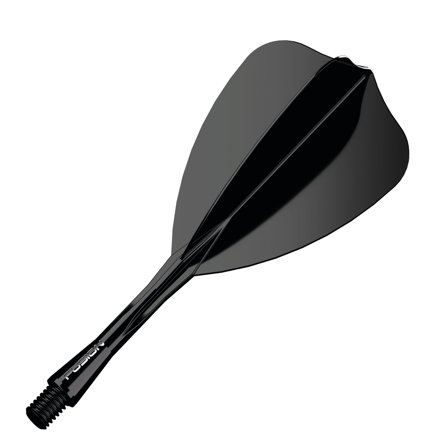 Winmau Fusion Arrow Flights & Shafts (Integrated) - Professional Dart System - Black - 90-Degree Wing Geometry - Short/Intermediate/Medium