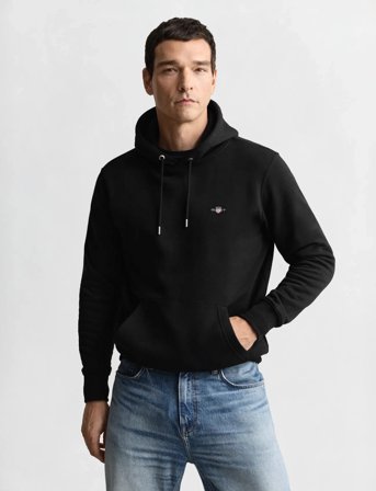 GANT Reg Shield Hoodie - Black - XXL