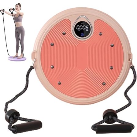 Ab Twister Board, 11,8 tommer Magnetisk Taljetræner med Håndtag, Roterende Fitness Disc til Core Træning & Reduktion af Mavefedt - Hjem