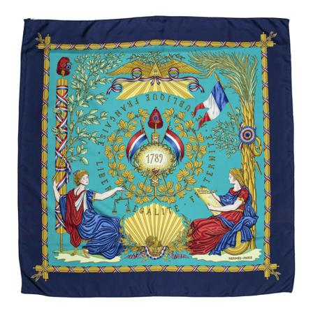 Hermès Vintage, Pre-owned Scarf Blauw, Dames, Maat:ONE Size