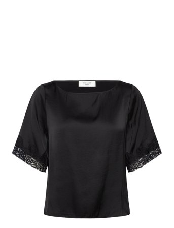 Rosemunde Rwsatina Ss Lace Boatneck Blouse - Black - 40