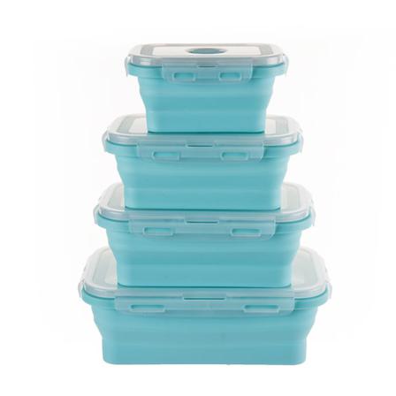 Lunchlådor 350 500 800 1200 Ml Portable Silikon Lunchbox Set