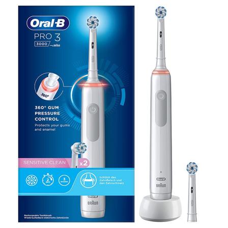 Oral-B Pro 3 Eltandbørste Hvid, Medicin & Pleje, Tandbørster, Voksentandbørster