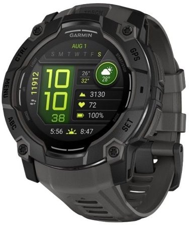 Garmin Instinct 3 50 mm AMOLED Svart med Kolfärgat Armband