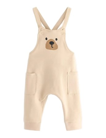 Lindex Dungerees W Placement Animal - Beige - 74