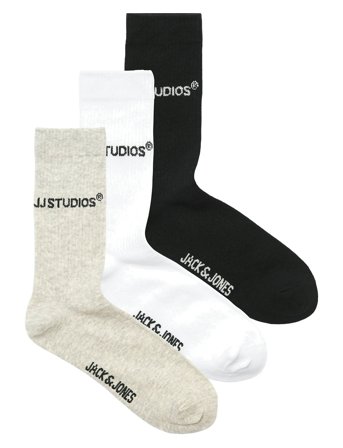 Jack & J S Jacsoho Tennis Socks 3 Pack Jnr Multi/patterned